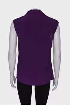 Purple sleeveless blouse