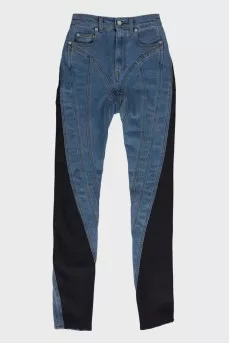 High rise combination jeans