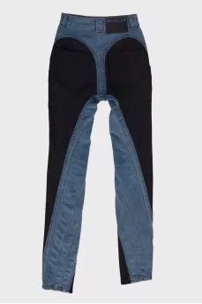 High rise combination jeans