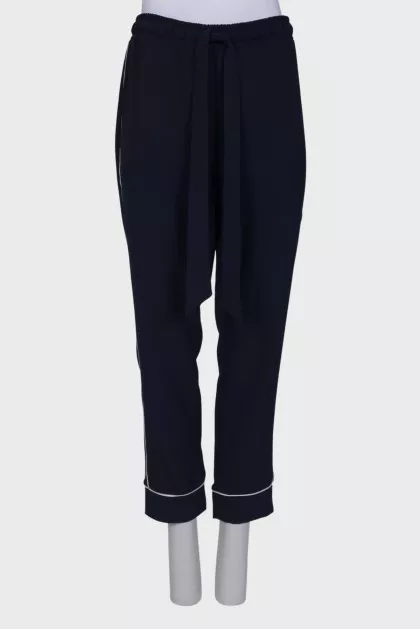 Navy blue loose fit trousers