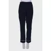Navy blue loose fit trousers