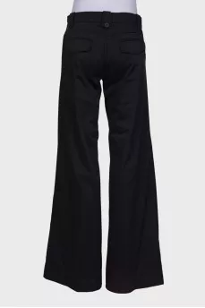 Black flared trousers
