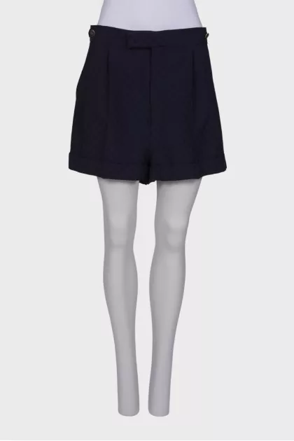 Navy blue wool shorts