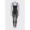 Dark gray denim jumpsuit