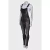 Dark gray denim jumpsuit