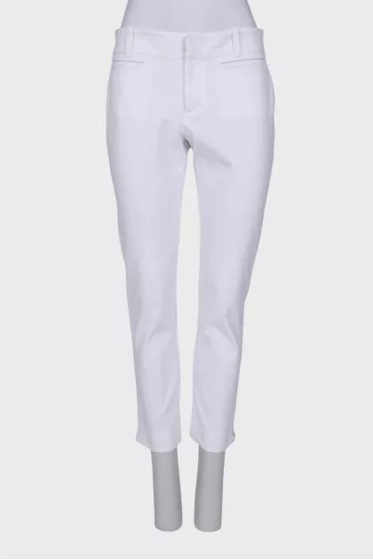 White straight trousers