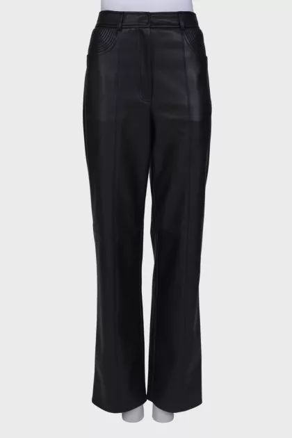 Black eco-leather trousers