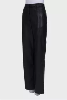 Black eco-leather trousers