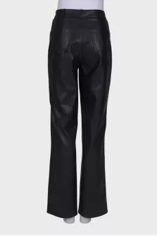 Black eco-leather trousers
