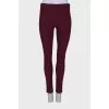 Burgundy trousers with raised seam