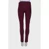 Burgundy trousers with raised seam