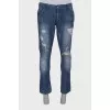 Ripped effect jeans for men