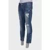 Ripped effect jeans for men