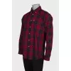 Men's burgundy checked shirt