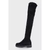 Suede over the knee boots with stars