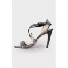 Sandals with snakeskin effect