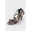 Sandals with snakeskin effect
