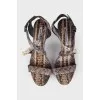 Sandals with snakeskin effect
