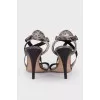 Sandals with snakeskin effect