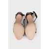 Sandals with snakeskin effect