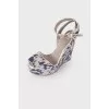 Textile wedge sandals