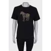Black zebra print T-shirt