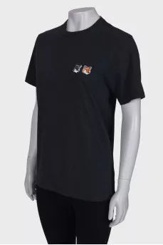 Dark gray T-shirt with patches