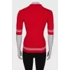 Red ribbed polo