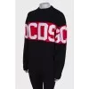 Printed ribbed sweatshirt
