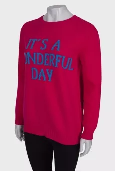 Pink wool and cashmere sweater