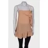 Silk top with brooch
