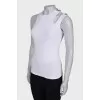 Ribbed top with cut-out shoulder