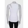 Ribbed top with cut-out shoulder