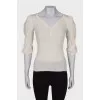 Milk T-shirt with lantern sleeve