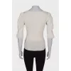 Milk T-shirt with lantern sleeve
