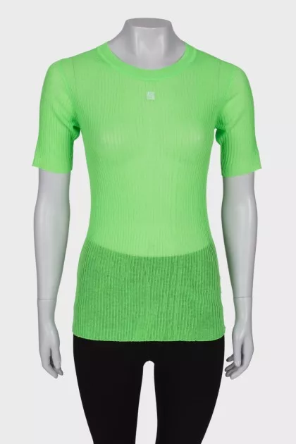 Ribbed translucent lime shade