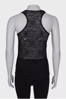 Openwork black T-shirt