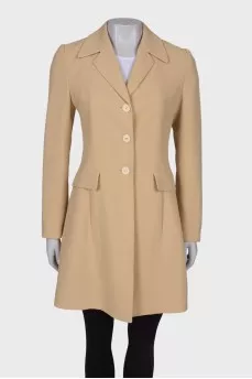 Beige single-breasted coat