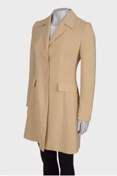 Beige single-breasted coat