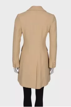 Beige single-breasted coat