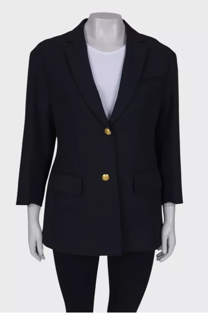 Navy blue jacket with golden buttons