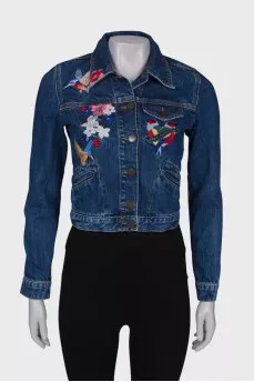 Denim jacket with patches