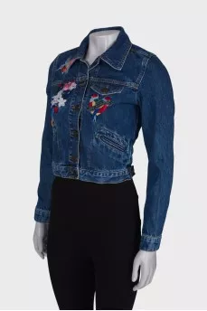 Denim jacket with patches