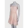 Pink openwork dress with eyelets