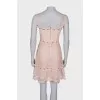 Pink openwork dress with eyelets