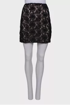 Straight skirt with lace