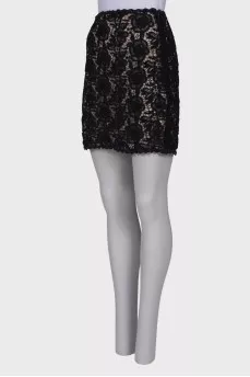 Straight skirt with lace