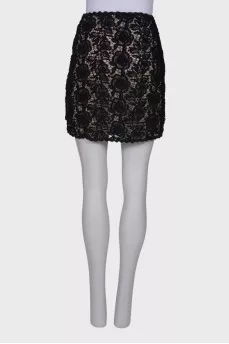 Straight skirt with lace