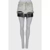 Leather combi skirt with jeans