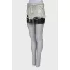 Leather combi skirt with jeans